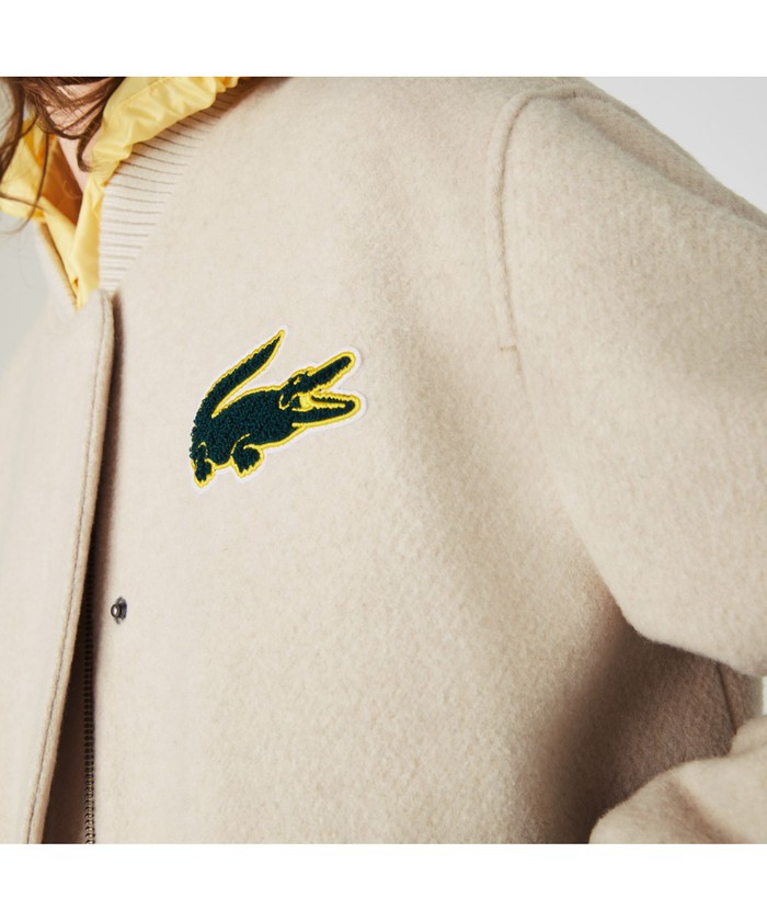 セール】LACOSTE L!VE メルトンウールバーシティジャケット(503470702