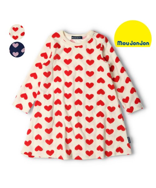 セール 30 Off 子供服 Moujonjon ムージョンジョン ハート柄ワンピース 80cm 140cm M ムージョンジョン Moujonjon D Fashion セール 30 Off 子供服 Moujonjon ムージョンジョン ハート柄ワンピース 80cm 140cm M ムージョンジョン Moujonjon D Fashion