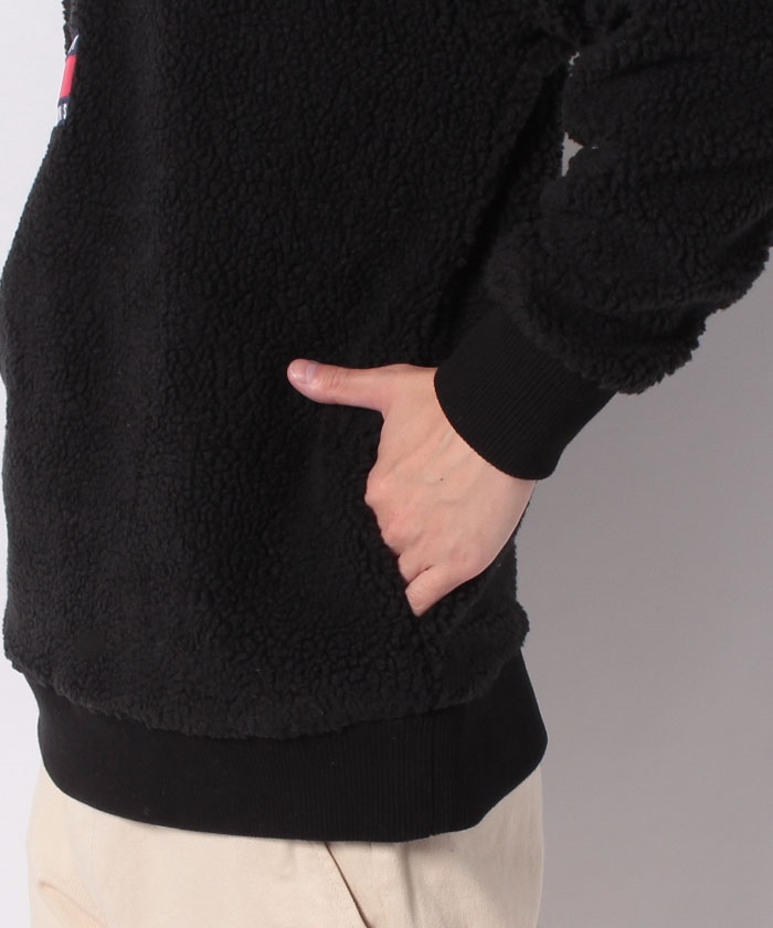 トミージーンズ ボアパーカー ハーフジップ トップス レディース XSサイズ ブラック系  JEANS トミージーンズ ボアパーカー ハーフジップ トップス レディース