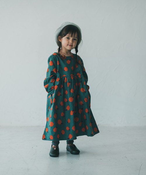 コットン起毛フルーツプリント柄ワンピース リジェール Riziere D Fashion コットン起毛フルーツプリント柄ワンピース リジェール Riziere D Fashion