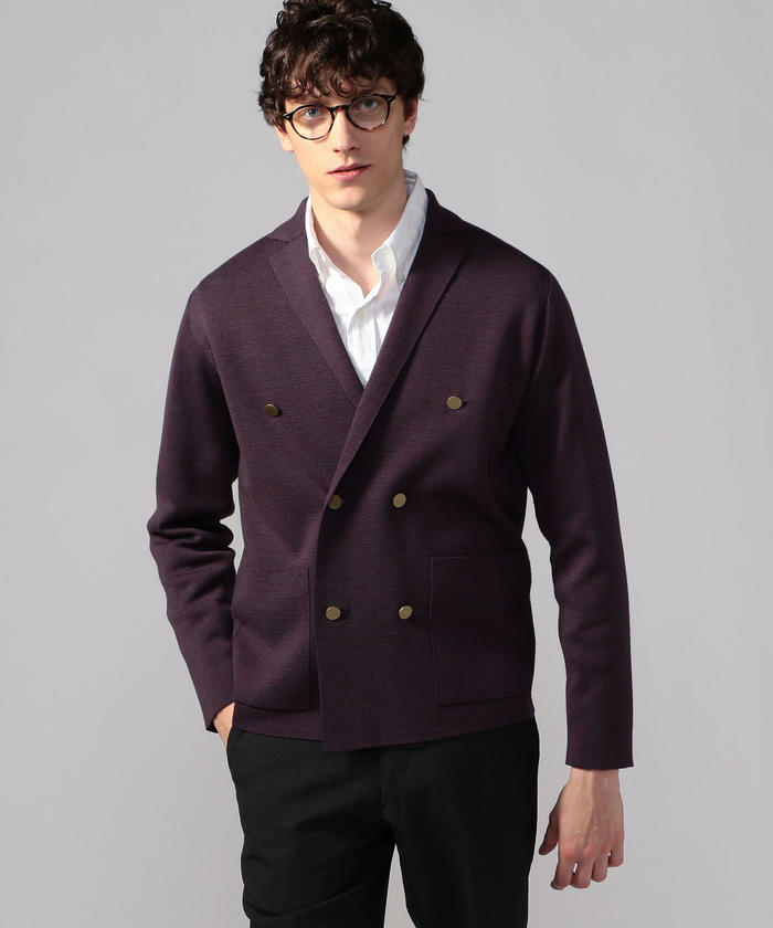 セール 30%OFF】ウールコットンミラノリブ 6Bニットジャケット セール 30%OFF】ウールコットンミラノリブ 6Bニットジャケット