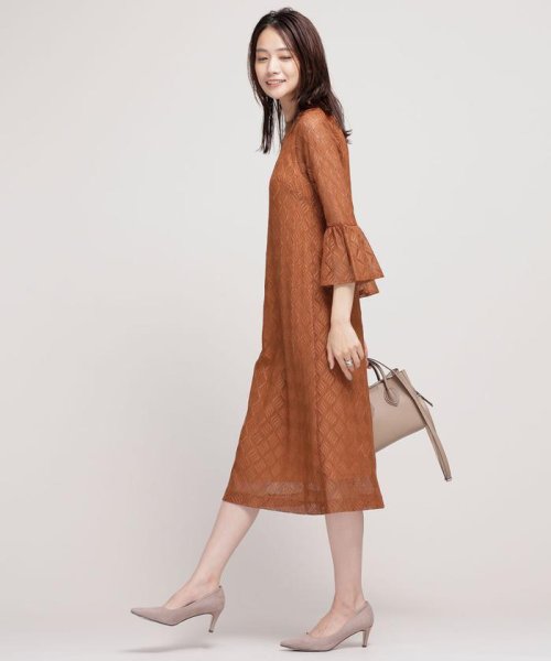 セール 総レースフレアスリーブワンピース ナノ ユニバース Nano Universe D Fashion