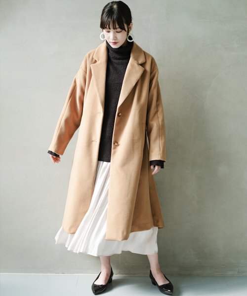 後ろ姿にキュンとして釘づけになる 異素材づかいの女っぽコート ハコ Haco D Fashion 後ろ姿にキュンとして釘づけになる 異素材づかいの女っぽコート ハコ Haco D Fashion