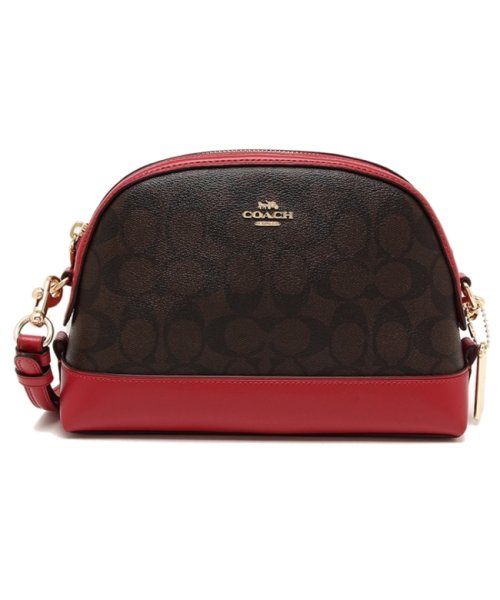 コーチ ショルダーバッグ アウトレット レディース Coach F Iml72 ブラウン レッド コーチ Coach D Fashion