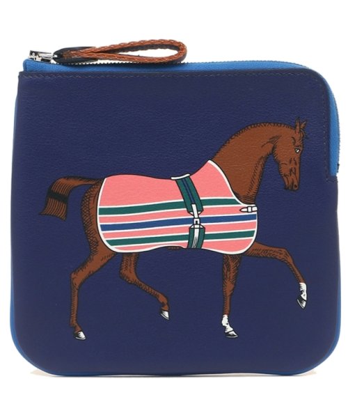 エルメス ミニポーチ ヴォースイフト ホース 馬 C刻印 ブルー ポーチ レディース Hermes ck エルメス Hermes D Fashion