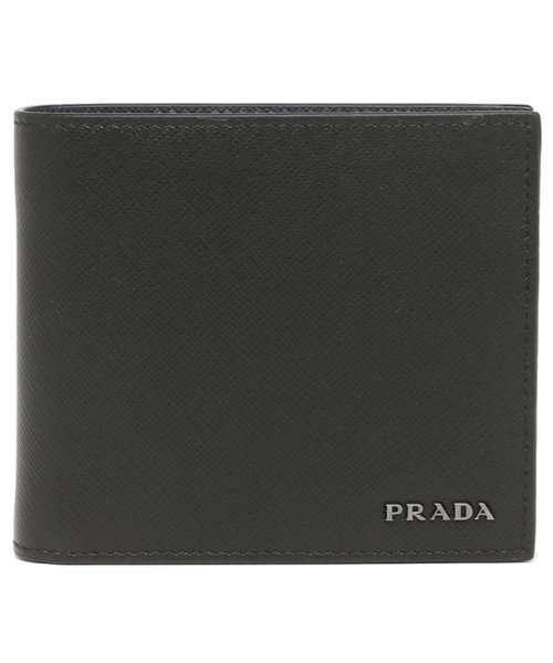 セール プラダ メンズ 二つ折り財布 Prada 2mo738 C5s F0g52 ブラック ネイビー プラダ Prada D Fashion