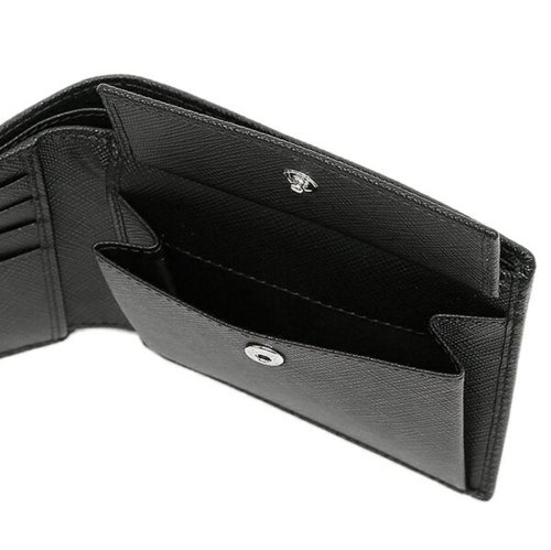 セール プラダ 財布 Prada 2mo738 Qme F0002 Saffiano Metal Portafoglio メンズ 二つ折り財布 Nero プラダ Prada D Fashion