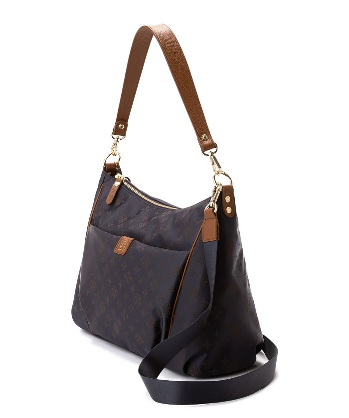美品　ラシット russet 2way ショルダーバッグ　ブラック　大きい russet｜モノグラムナイロン2wayショルダーバッグ | Rakuten