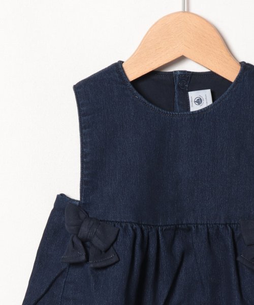 Bebe Enfant デニム風スウェットノースリーブワンピース プチバトー Petit Bateau D Fashion