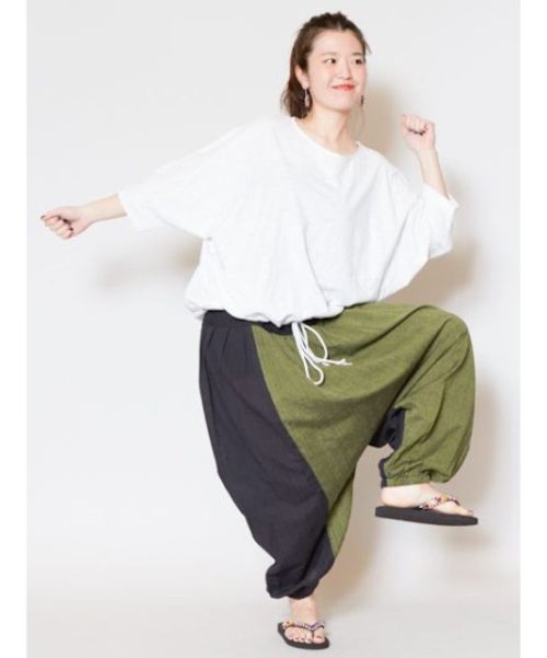 チャイハネ バイカラーサルエルパンツ ユニセックス チャイハネ Cayhane D Fashion