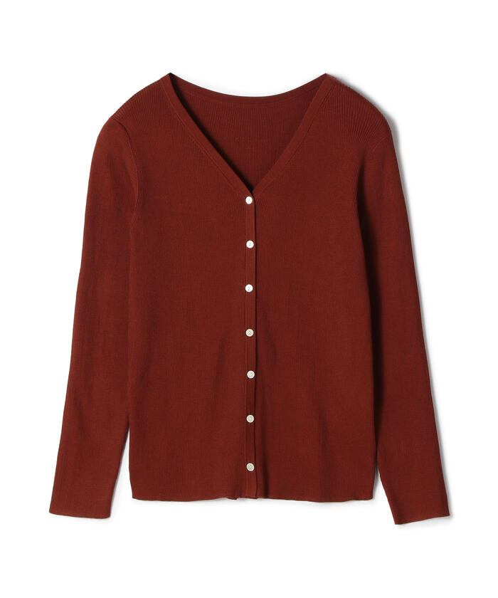 クーポン】【セール 40%OFF】シルクポリエステルリブ Vネック
