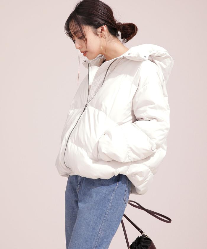 セール 30%OFF】スタンドカラーフードボリュームショートダウン
