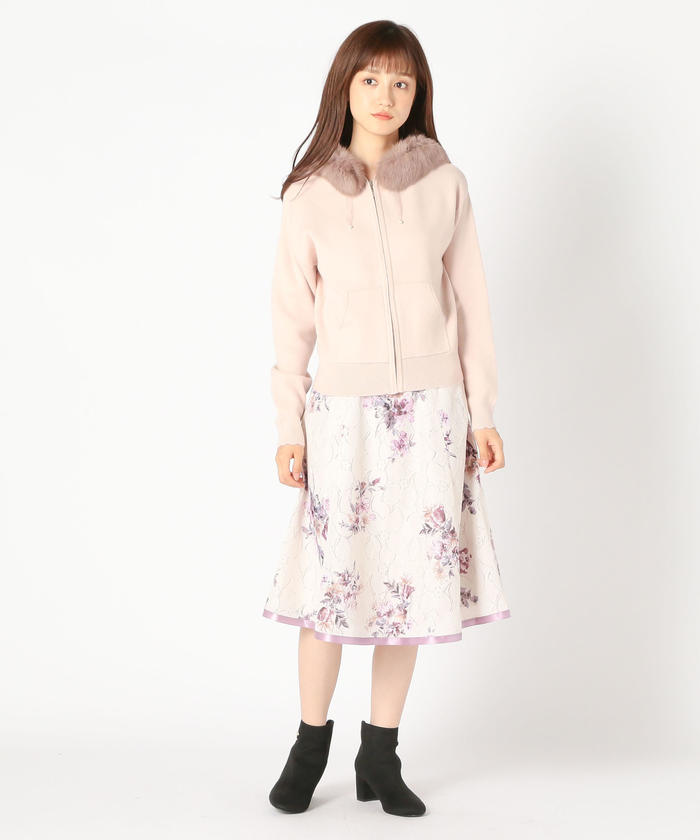 セール】ミッシュマッシュ MISCH MASCH ファー付ニットパーカー