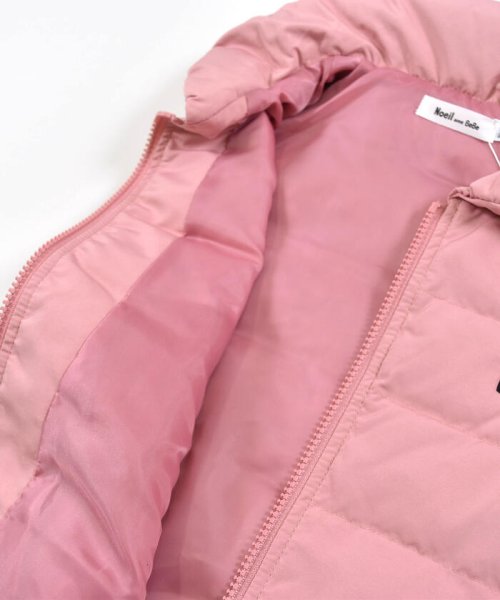 ラウンドカラー サイド 異素材 ダウン ベスト 90cm 130cm ノイユ エーム べべ Noeil Aime Bebe D Fashion