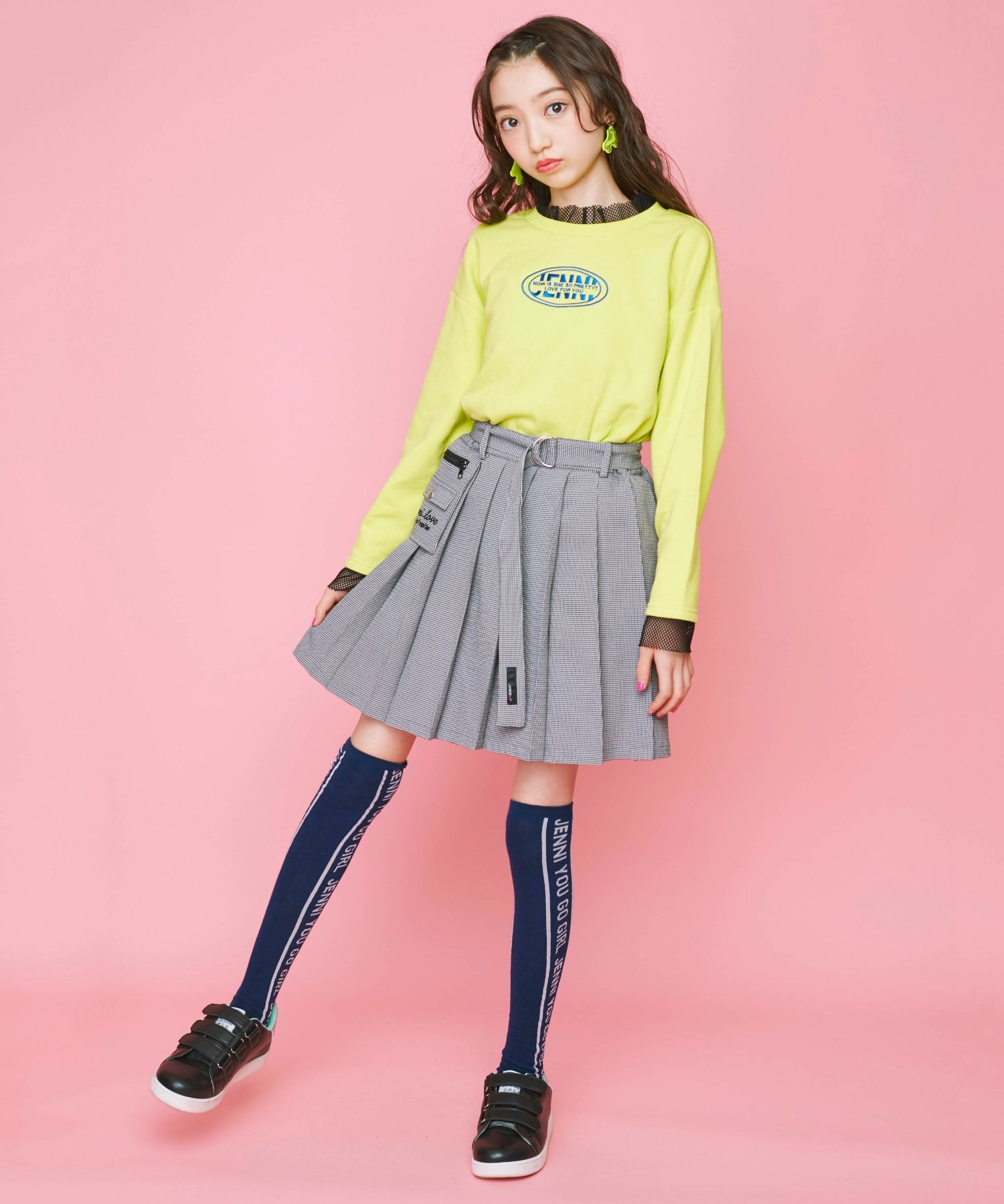 ジェニィラブ JENNI love ロゴラインニーハイソックス(503535127 ジェニィラブ JENNI love ロゴラインニーハイソックス(503535127
