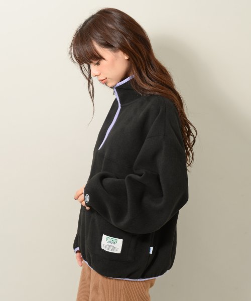 Discus Athletic フリース ハーフジップ ワイドプルオーバーアウター ルヴニール Revenil D Fashion