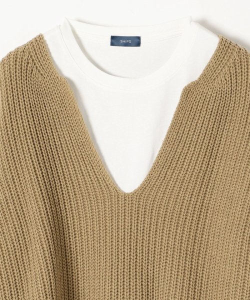 セール Web限定 手洗い可能 スキッパーニット ロンtセット シップス ウィメン Ships Women D Fashion