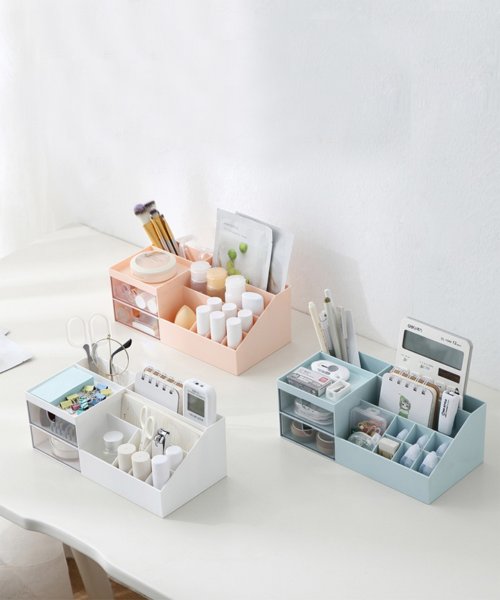 クーポン セール 5 Off メイクボックス 化粧品 収納 化粧品収納ボックス コスメ収納 コスメボックス ホワイト 収納ボックス コスメ 小物入れ メイク収納 卓上 小物収納 コスメケース Aimoha アイモハ Aimoha D Fashion