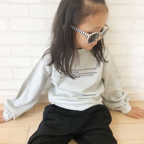 セール 240 18 キッズ 子供服 トップス トレーナー ショート 女の子 ガールズ ハイネック 裏起毛 プリント ロゴ ネクストウォール Next Wall D Fashion