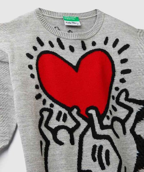 キース ヘリングコラボ ハートニット セーター ユナイテッド カラーズ オブ ベネトン ガールズ Benetton United Colors Of Benetton Girls D Fashion キース ヘリングコラボ ハートニット セーター ユナイテッド カラーズ オブ ベネトン ガールズ Benetton United Colors Of Benetton Girls D Fashion
