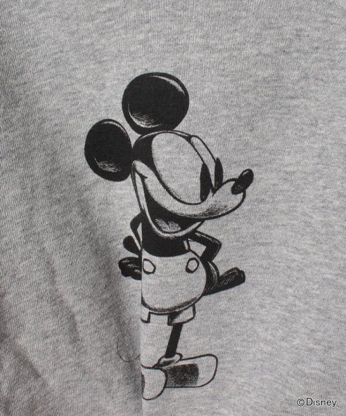 セール Disney 裏毛 ミッキーマウスデザイン 手書き風バックロゴパーカー ビールーム B Room D Fashion
