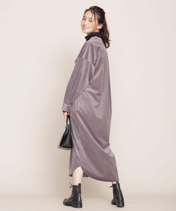 上品スタイル セール 40%OFF】ベロアコールシャツワンピース(503463199 ワンピース