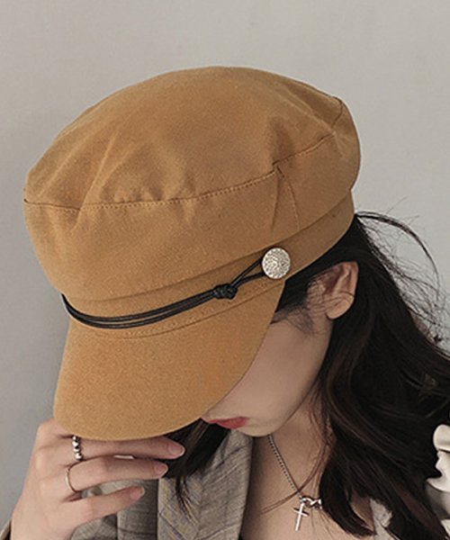 クーポン セール25 Off キャスケット 帽子 マリンキャップ レディース おしゃれ 可愛い 飾りボタン シンプル 大人 つば付き ミニミニストア Miniministore D Fashion