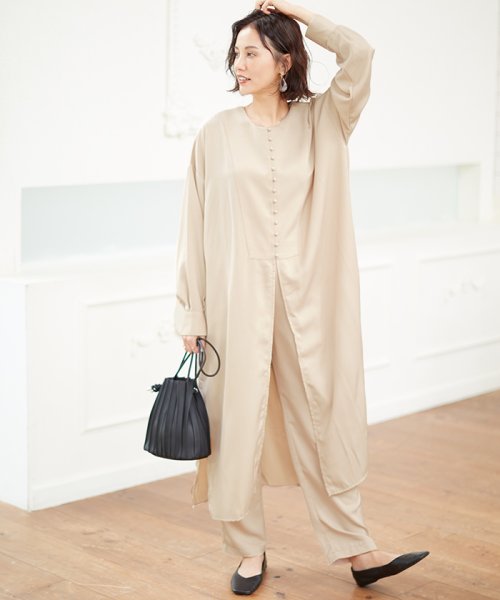 セール 前後2wayワンピース パンツセットアップ ナノ ユニバース Nano Universe D Fashion