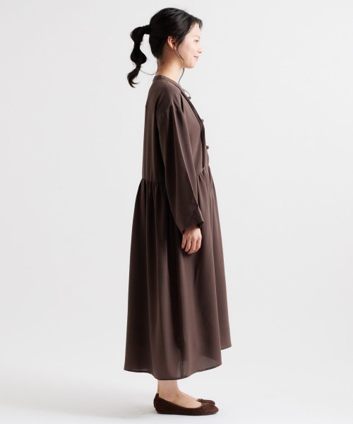 セール ピンタック入りチャイナ釦ワンピース オリーブデオリーブ Olive Des Olive D Fashion