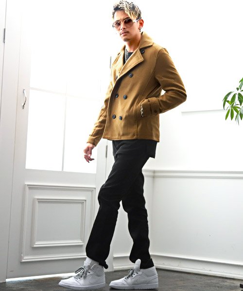 ウールpコート ピーコート Pコート メンズ ウール コート ジャケット ショート丈 Bitter ビター系 秋 冬 ラグスタイル Luxstyle D Fashion
