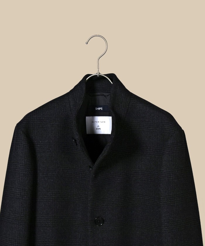 ships シップス スーパー140'S WOOLメルトンスタンドカラーコート セール 50%OFF】SHIPS: スーパー140'S EX FINE WOOL メルトン