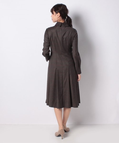 マイクロウォッチグレンチェック ロールカラーワンピース ジョコンダ ロイヤル Joconde Royal D Fashion