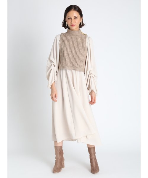 ニットベストレイヤードワンピース セルフォード Celford D Fashion ニットベストレイヤードワンピース セルフォード Celford D Fashion