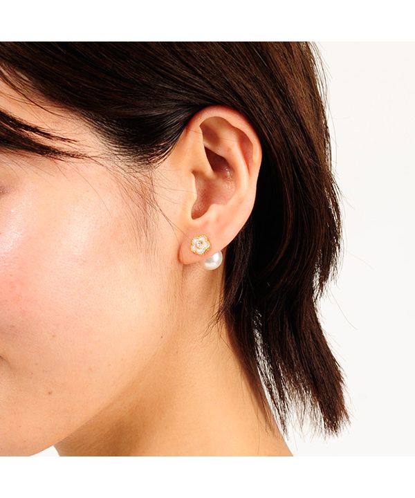 マリークワント MARY QUANT ラメエポビジューデイジー ピアス