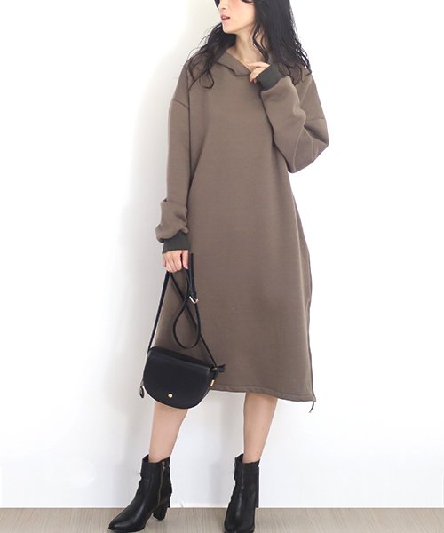 セール 暖かパーカーワンピース 裏起毛 パーカー 秋冬ワンピース 大きいサイズ レディース アミュレット Amulet D Fashion セール 暖かパーカーワンピース 裏起毛 パーカー 秋冬ワンピース 大きいサイズ レディース アミュレット Amulet D Fashion