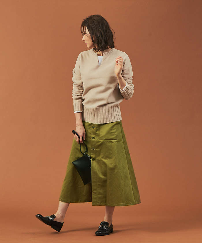 セール 60%OFF】コットンラミーボタンフロントスカート(503598005