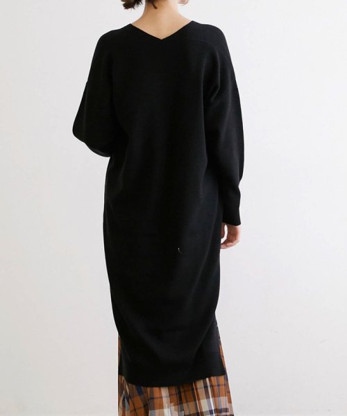 セール Web限定サイズ40 アンチピリング Vネックスリットニットワンピース ロペピクニック Rope Picnic D Fashion