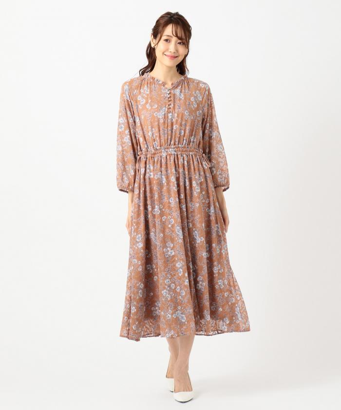 Rose frantz★ワンピース セール 50%OFF】【洗える】シェードmixフラワー ワンピース