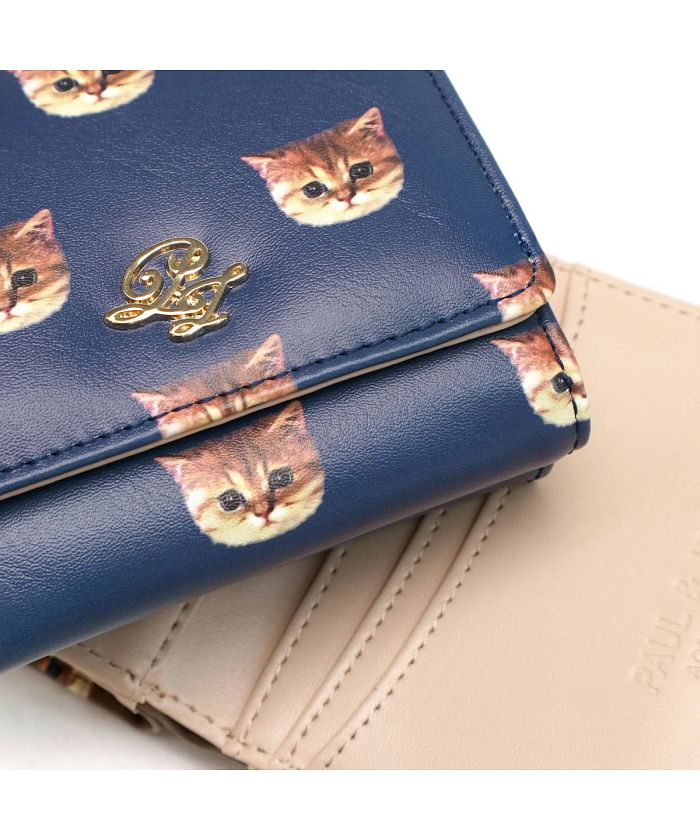 PAUL & JOE 三つ折り財布 イノセントキャット 猫デザイン グレー PAUL & JOE 三つ折り財布 イノセントキャット 猫デザイン グレー