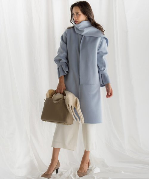 セール ストールライクノーカラーコート ビアッジョブルー Viaggio Blu D Fashion セール ストールライクノーカラーコート ビアッジョブルー Viaggio Blu D Fashion