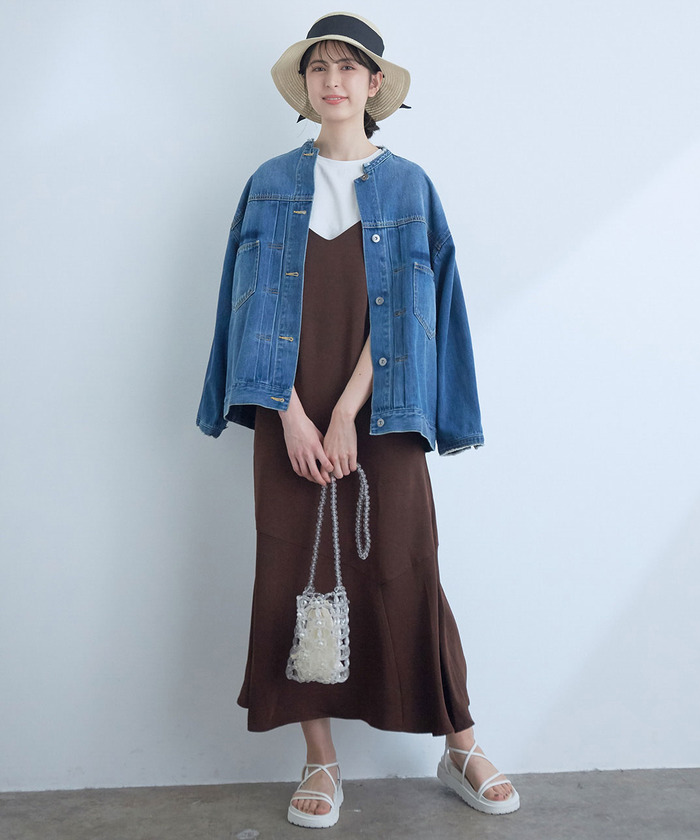 KAMANTA ワンピース セール】バッククロスサテンキャミワンピース(503625351) | ビス