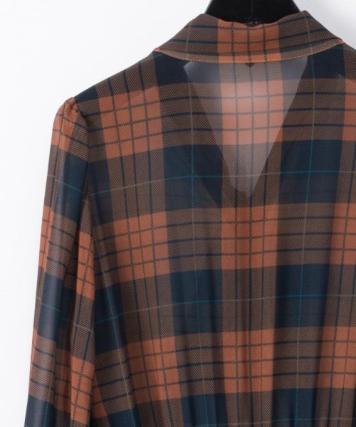 セール ボウタイ付チェックプリントワンピース グレースコンチネンタル Grace Continental D Fashion