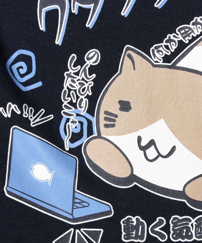 クーポン】【猫渕さん】ねこぶちさん スウェットプルパーカー