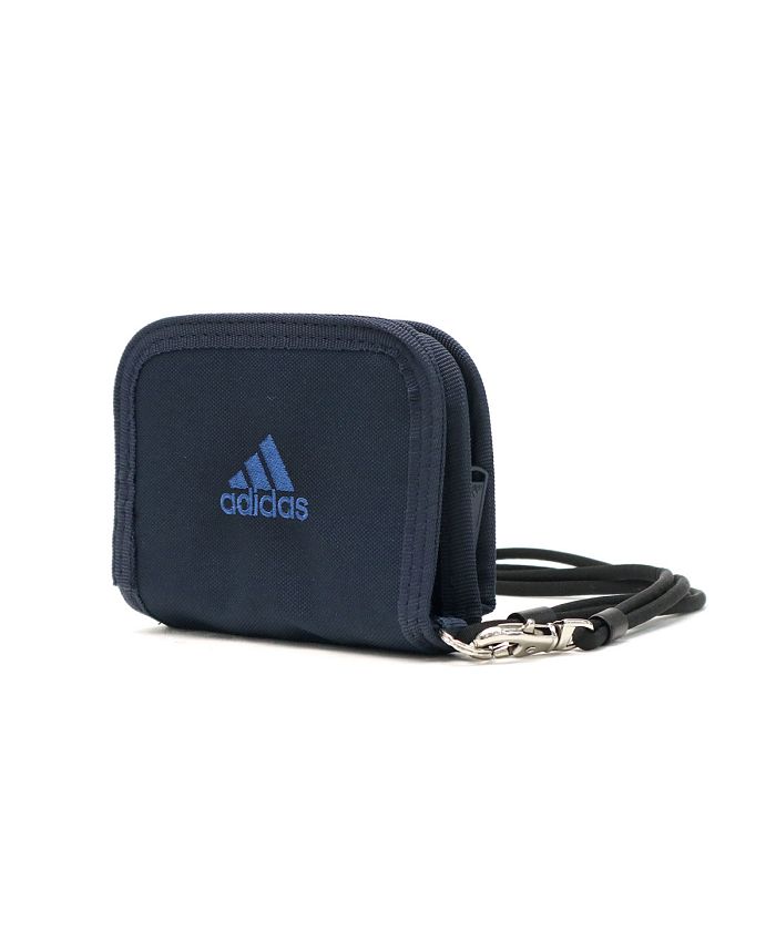 blue 様ラウンドファスナー 財布 二つ折り テア 小銭入れ 黒 アディダス adidas アディダス 二つ折り財布 財布 adidas 二