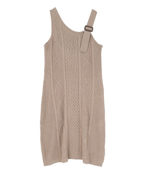 ワンショルダーケーブルニットワンピース ミエット Miette D Fashion ワンショルダーケーブルニットワンピース ミエット Miette D Fashion