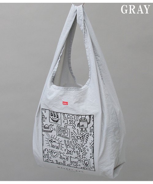 セール Keith Haring キースへリング ソフトナイロンエコバッグ パッカブルトート Lサイズ 犬 Heart 大容量 エーエムエスセレクト Ams Select D Fashion