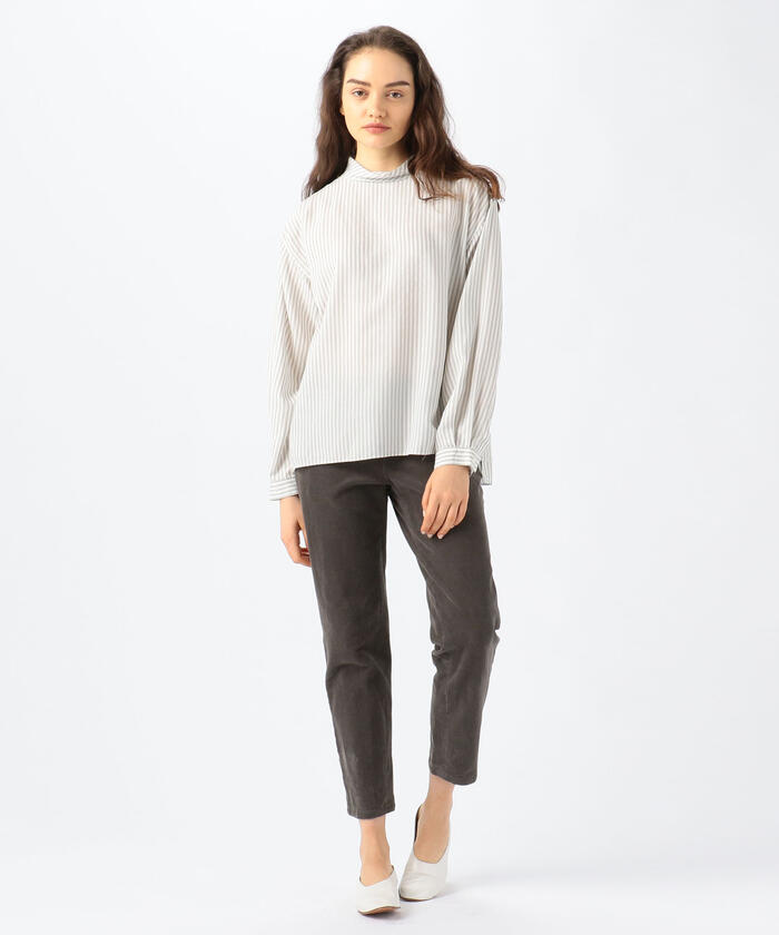 GALERIE VIE - 【美品】GALERIE VIE セルロースブロード スタンドネックシャツ とろみ セール】 セルロースブロード スタンドネックシャツ （シャツ