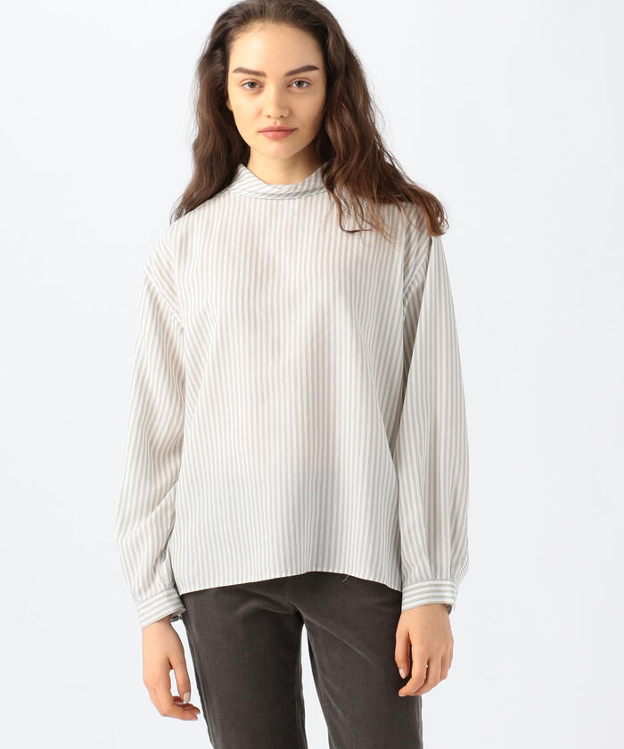 GALERIE VIE - 【美品】GALERIE VIE セルロースブロード スタンドネックシャツ とろみ セール】 セルロースブロード スタンドネックシャツ （シャツ