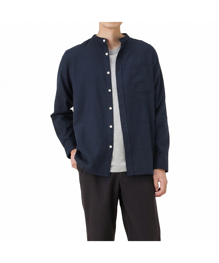マックハウス Mac－House NAVY ネイビー フランネルシャツ 無地