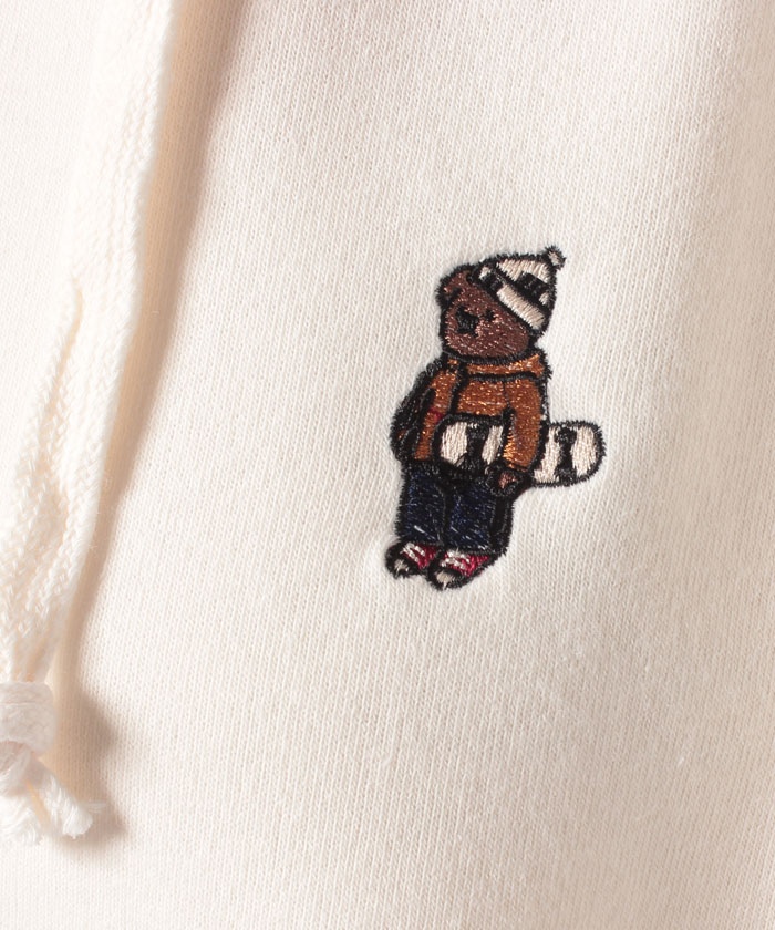 セール】TC裏起毛クマ刺繍パーカープルオーバー(503631981